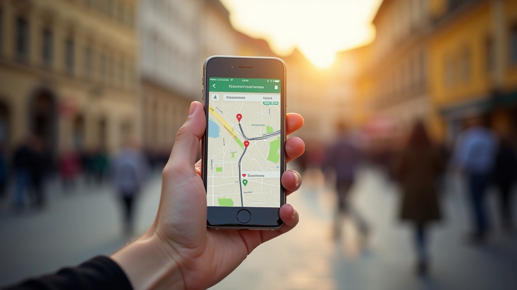Smartphone displaying map application of Vilnius cathedral square area with marked walking route and street names